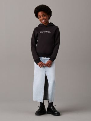 ck black kids' terry hoodie for kids gender inclusive calvin klein jeans