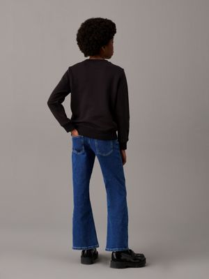 felpa con logo bambino ck black da gender-inclusive bambini calvin klein jeans