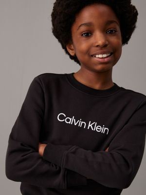 felpa con logo bambino ck black da gender-inclusive bambini calvin klein jeans