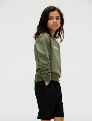 sweat avec logo pour enfant dusty olive pour enfants genre inclusif calvin klein jeans