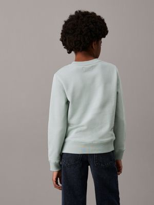 jadeite kids' logo sweatshirt for kids gender inclusive calvin klein jeans