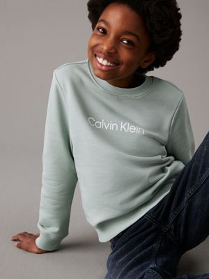 jadeite kids' logo sweatshirt for kids gender inclusive calvin klein jeans