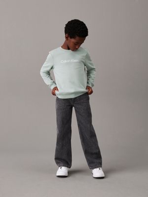 jadeite kids' logo sweatshirt for kids gender inclusive calvin klein jeans