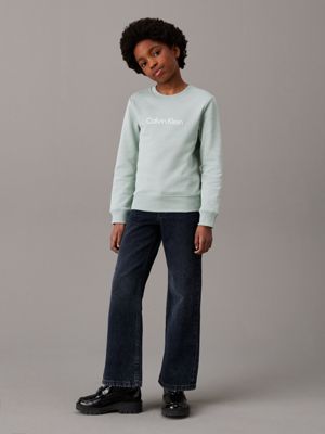 jadeite kids' logo sweatshirt for kids gender inclusive calvin klein jeans