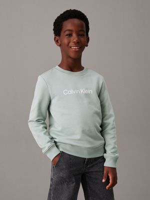 grey kids' logo sweatshirt for kids gender inclusive calvin klein jeans