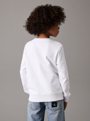 bright white kids' logo sweatshirt for kids gender inclusive calvin klein jeans