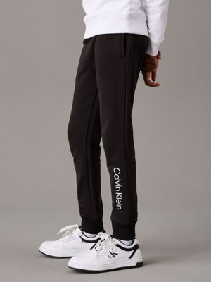 ck black kids' logo joggers for kids gender inclusive calvin klein jeans