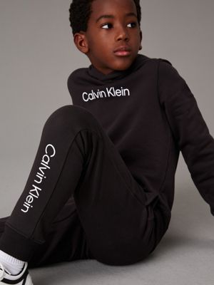 ck black kids' logo joggers for kids gender inclusive calvin klein jeans