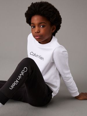 ck black kids' logo joggers for kids gender inclusive calvin klein jeans