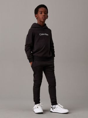 ck black kids' logo joggers for kids gender inclusive calvin klein jeans