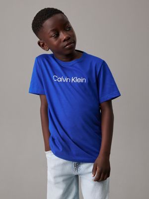 ultra blue kids' logo t-shirt for kids gender inclusive calvin klein jeans