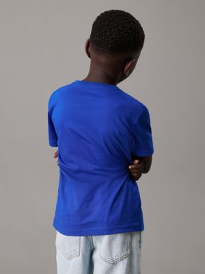 ultra blue kids' logo t-shirt for kids gender inclusive calvin klein jeans