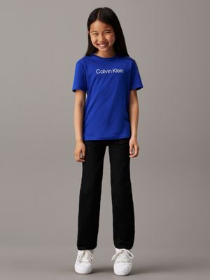 ultra blue kids' logo t-shirt for kids gender inclusive calvin klein jeans