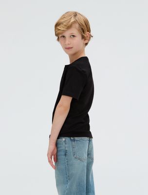 ck black kids' t-shirt for kids gender inclusive calvin klein jeans