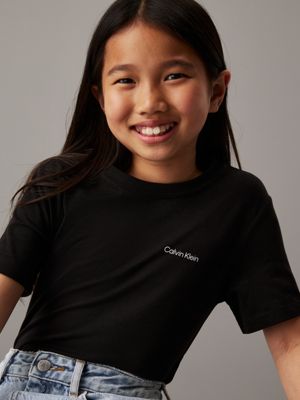 ck black kids' t-shirt for kids gender inclusive calvin klein jeans