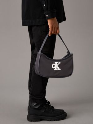 ck black kids' logo shoulder bag for kids gender inclusive calvin klein jeans