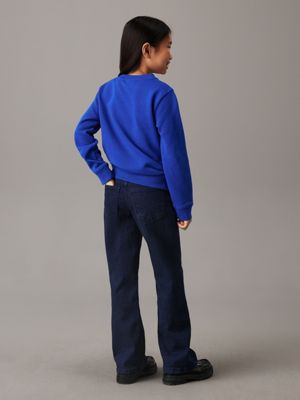 ultra blue kids' logo sweatshirt for kids gender inclusive calvin klein jeans