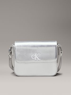 silver kids' logo crossover bag for kids gender inclusive calvin klein jeans