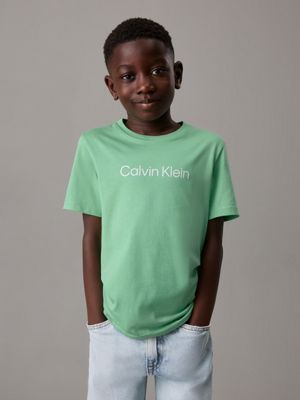 classic beige / neptune waves kids' 2 pack logo t-shirts for kids gender inclusive calvin klein jeans