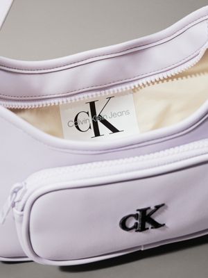 borsa da spalla con logo bambino purple heather da gender-inclusive bambini calvin klein jeans