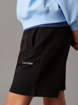 ck black kids' terry jogger shorts for kids gender inclusive calvin klein jeans