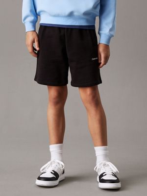 black kids' terry jogger shorts for kids gender inclusive calvin klein jeans