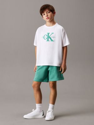 bahama green kids' terry jogger shorts for kids gender inclusive calvin klein jeans