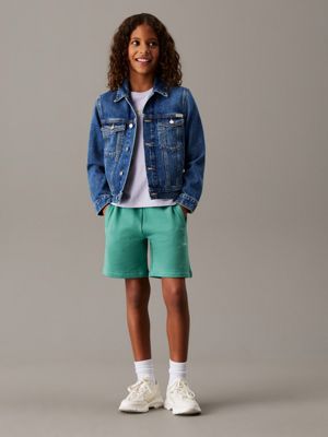 bahama green kids' terry jogger shorts for kids gender inclusive calvin klein jeans