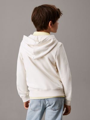 tofu kids' relaxed zip up hoodie for kids gender inclusive calvin klein jeans