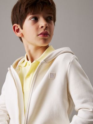 tofu kids' relaxed zip up hoodie for kids gender inclusive calvin klein jeans