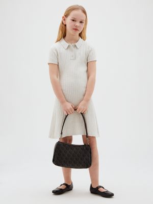 black schultertasche mit monogramm-logo für kinder für gender-inclusive kinder - calvin klein jeans