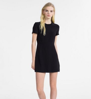 calvin klein black short sleeve dress