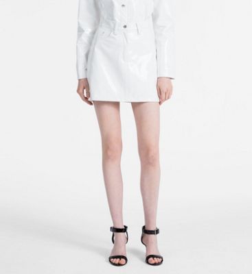 calvin klein white skirt suit