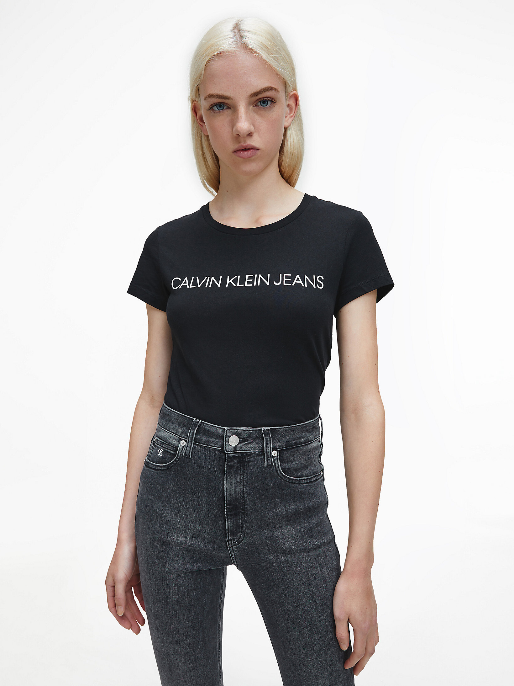 CK Black Slim Logo T-Shirt undefined women Calvin Klein