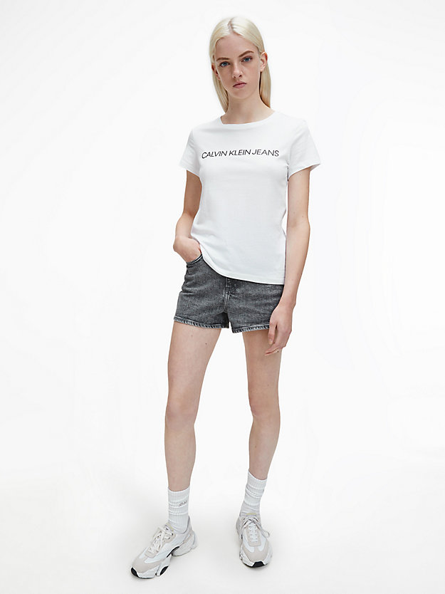 BRIGHT WHITE T-shirt slim avec logo for femmes CALVIN KLEIN JEANS