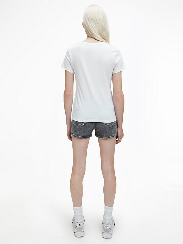 BRIGHT WHITE Camiseta slim con logo de mujer CALVIN KLEIN JEANS