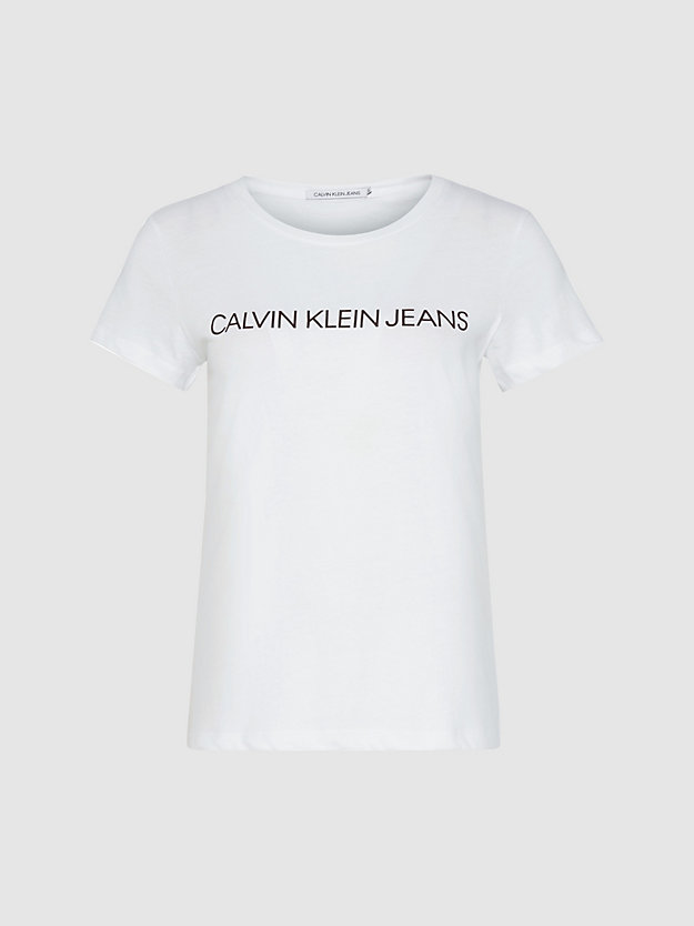 BRIGHT WHITE T-shirt slim avec logo for femmes CALVIN KLEIN JEANS