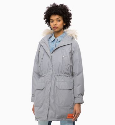 calvin klein reflective parka