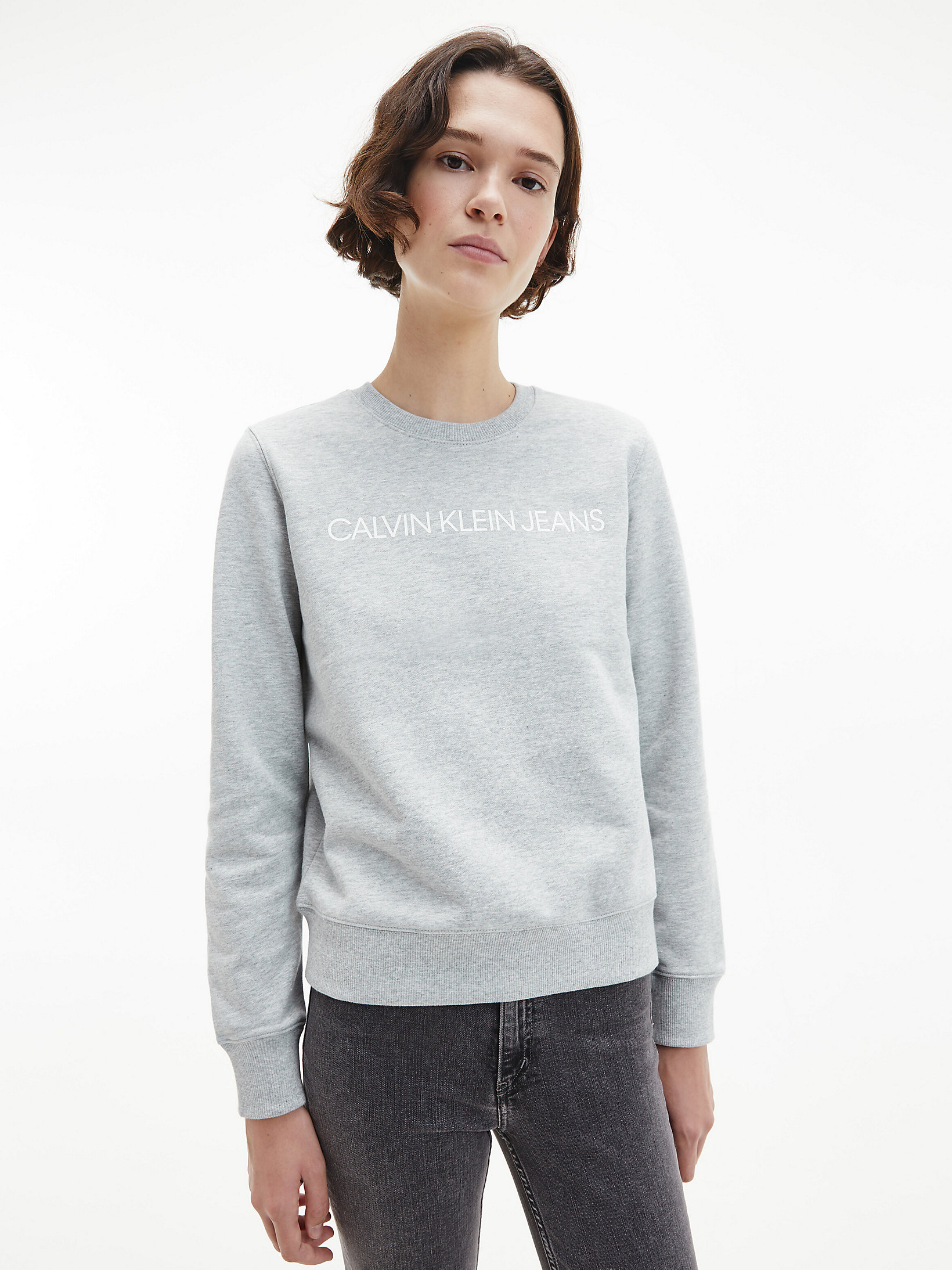 Light Grey Heather Logo Sweatshirt undefined women Calvin Klein