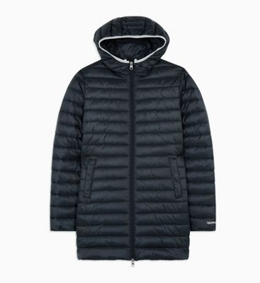 calvin klein long puffer coat