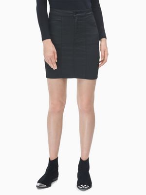 calvin klein black denim skirt