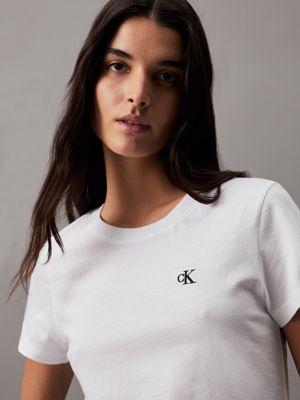 Calvin klein plain white t shirt women's best sale