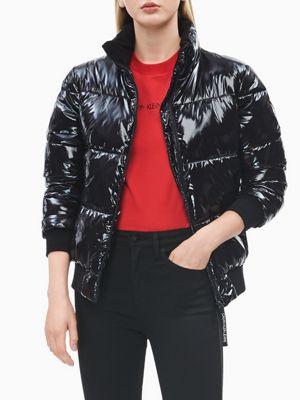 calvin klein glossy puffer jacket