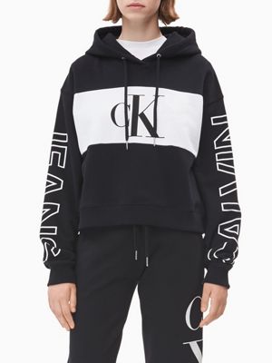 calvin klein cropped hoodie and shorts set
