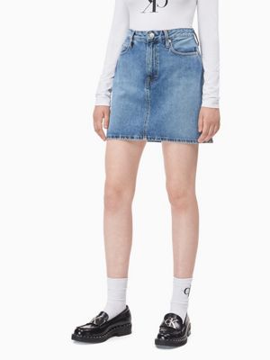 calvin klein denim mini skirt