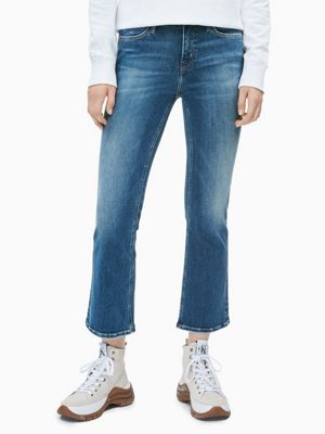 mid rise crop flare jeans