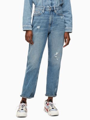calvin klein high rise straight jeans