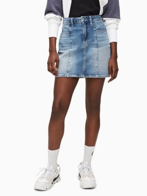 calvin klein denim mini skirt