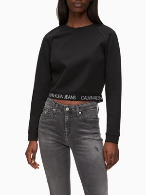 calvin klein black long sleeve top