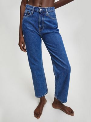 calvin klein high rise straight jeans